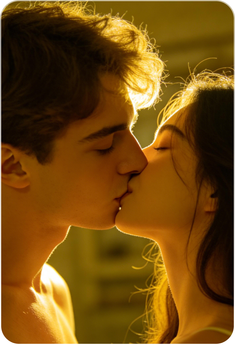 High resolution AI kissing generator preview.